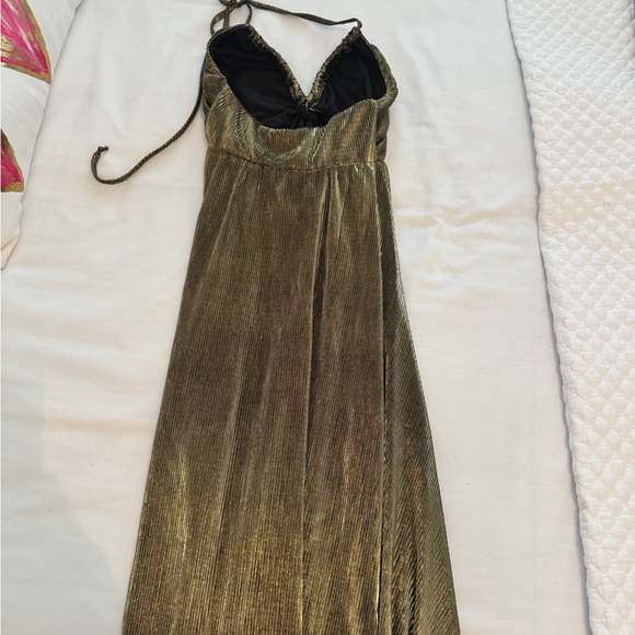 Show Me Your MuMu Shimmering Gold Halter Dress (Paros Maxi dress) - Picture 6 of 6
